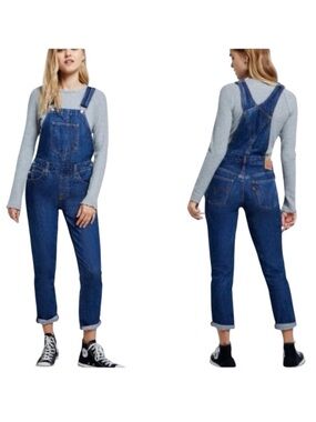 Levi’s Skinny Denim Overalls Dark Wash Ankle Jean Jumpsuit NWOT 27 Streetwear